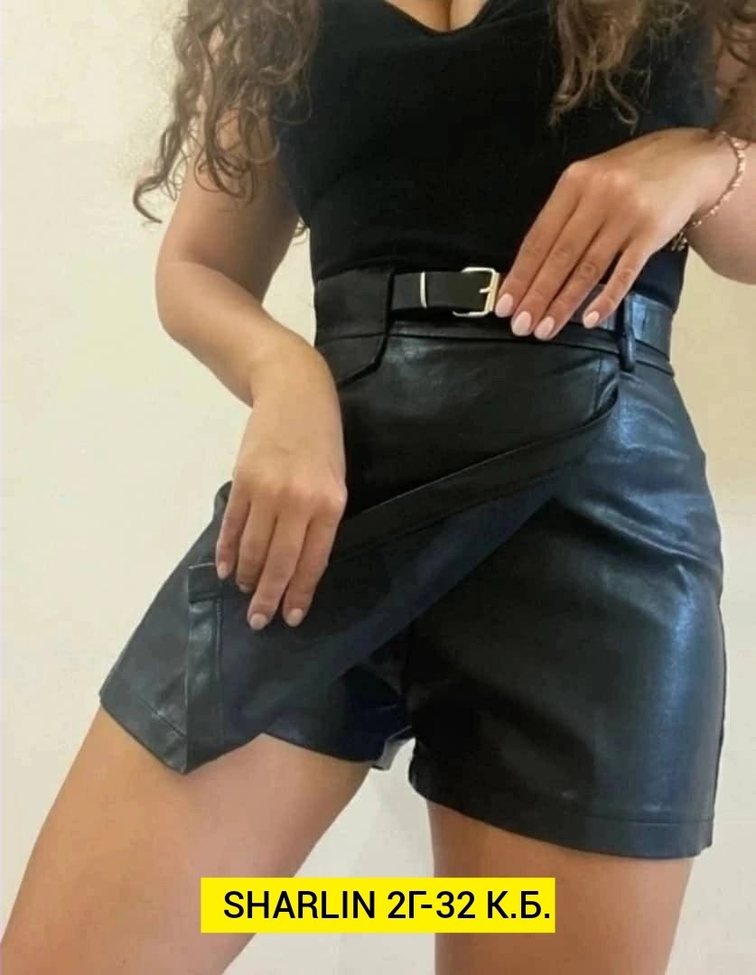 юбка шорты кожаная,шорты юбка кожаные с запахом xela fashion,кожаная юбка,юбка шорты из экокожи,юбка-шорты из эко кожи