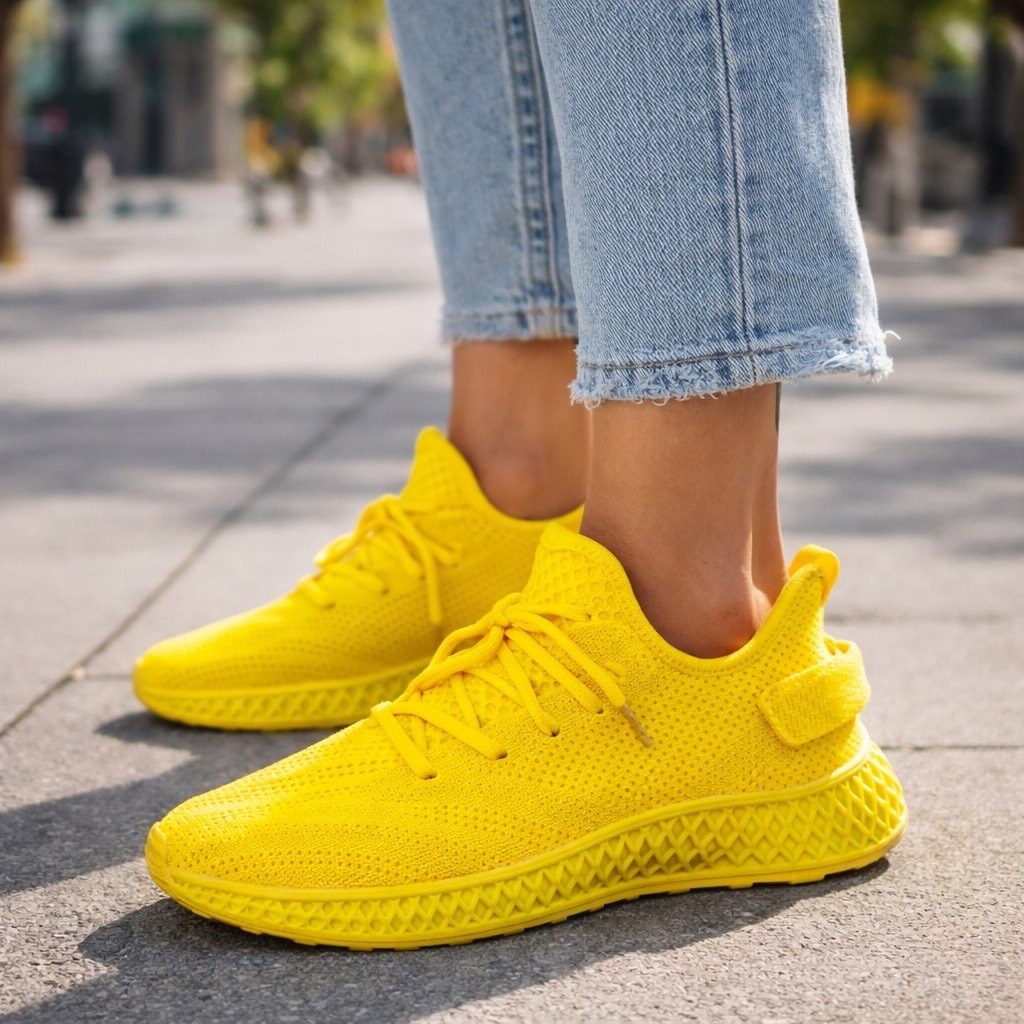 кроссовки женскиe,желтые кроссовки,дышащие кроссовки, спортивная,летние кроссовки
