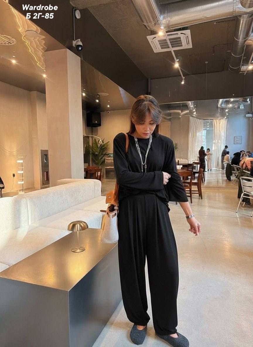 костюм женский с брюками палаццо,трикотажный костюм,костюм свободного кроя,женский костюм с брюками