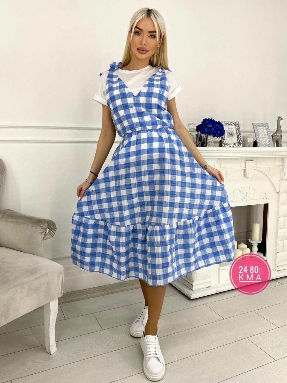 летнее платье в клетку,летнее женское платье,платье летнее,женские сарафаны,платье в клетку