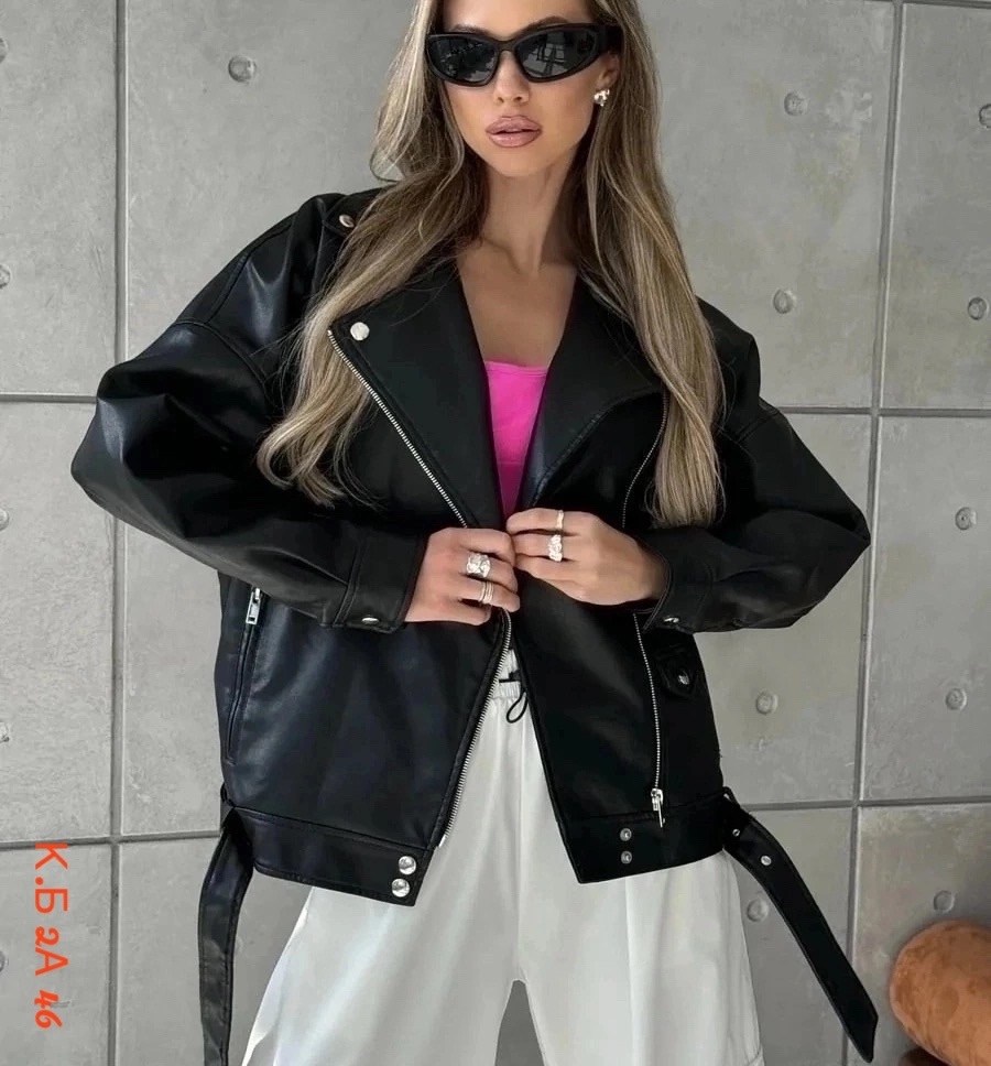 косуха куртка черная оверсайз,женская кожаная куртка,женская косуха оверсайз,куртка косуха,косуха кожаная куртка экокожа оверсайз