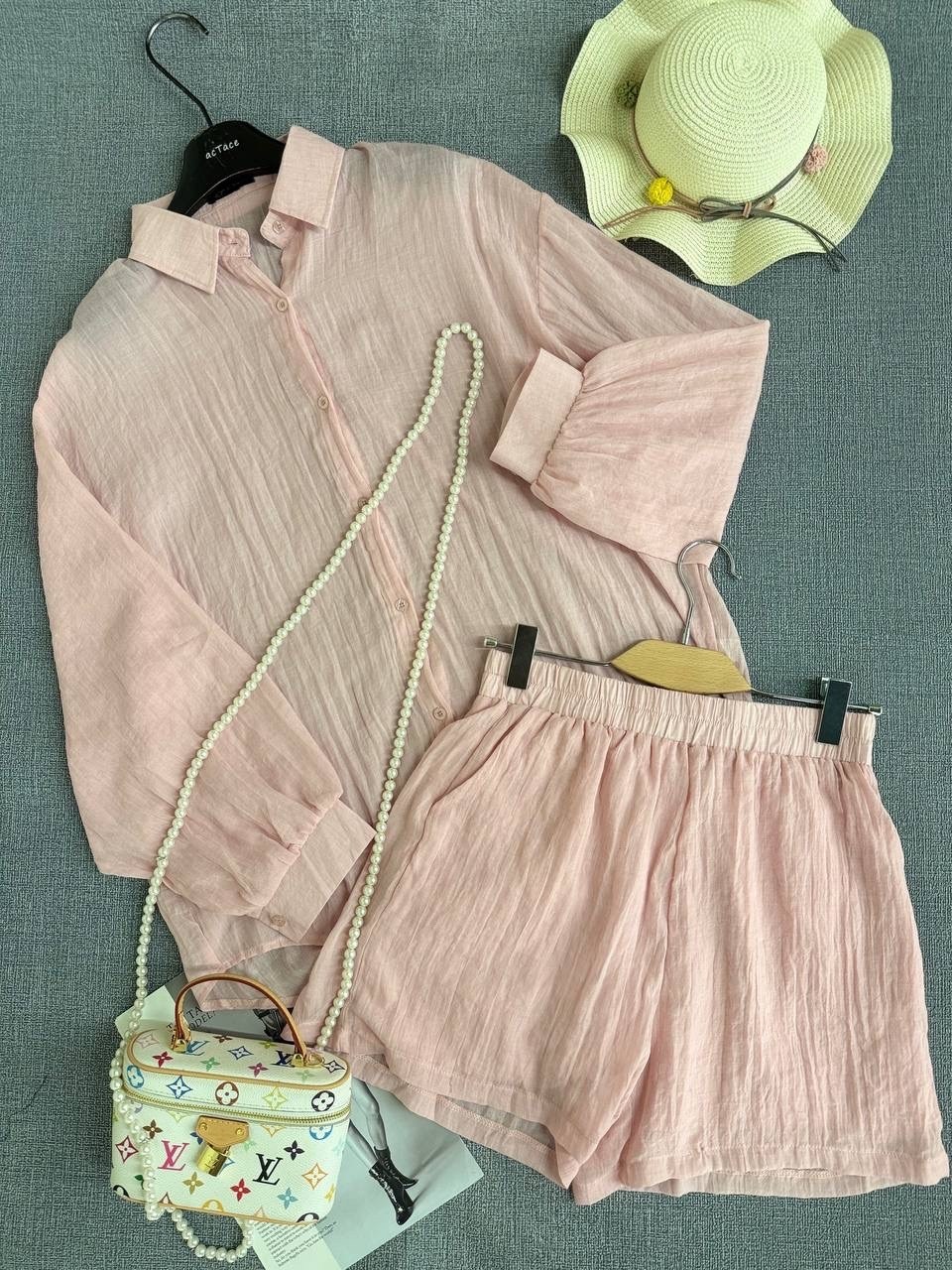 муслиновый костюм с шортами,женский летний костюм с шортами,костюм с шортам,костюм из муслина летний женский с шортами,повседневный костюм