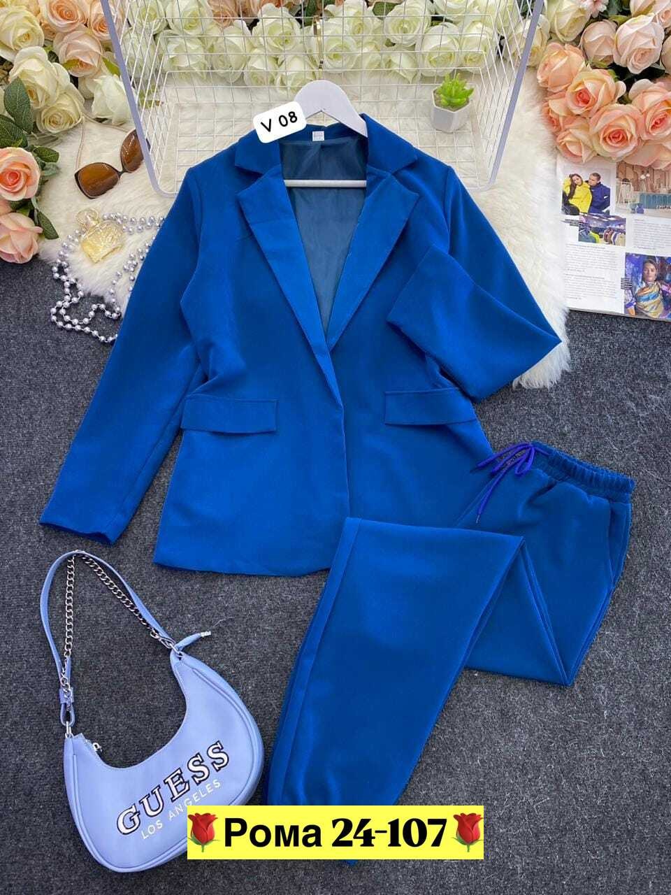 женский брючный костюм двойка,женский костюм двойка,костюм брючный женский,костюм женский брючный деловой,синий брючный костюм женский
