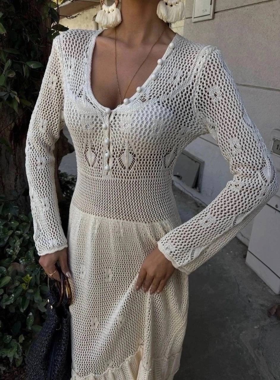 кружевное платье,вязаное платье,платье летнее длинное,вязаное летнее платье,кружевное белое платье