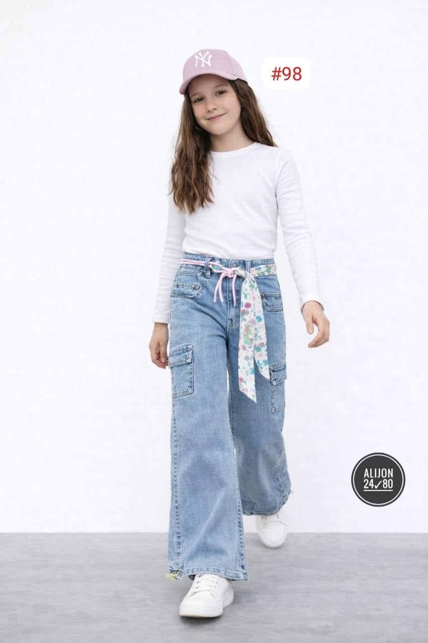 джинсы клеш для девочки,джинсы для девочки,джинсы широкие для девочек,джинсы для девочки kaftan размер 30 (98-104 см) голубые,широкие джинсы подростковые