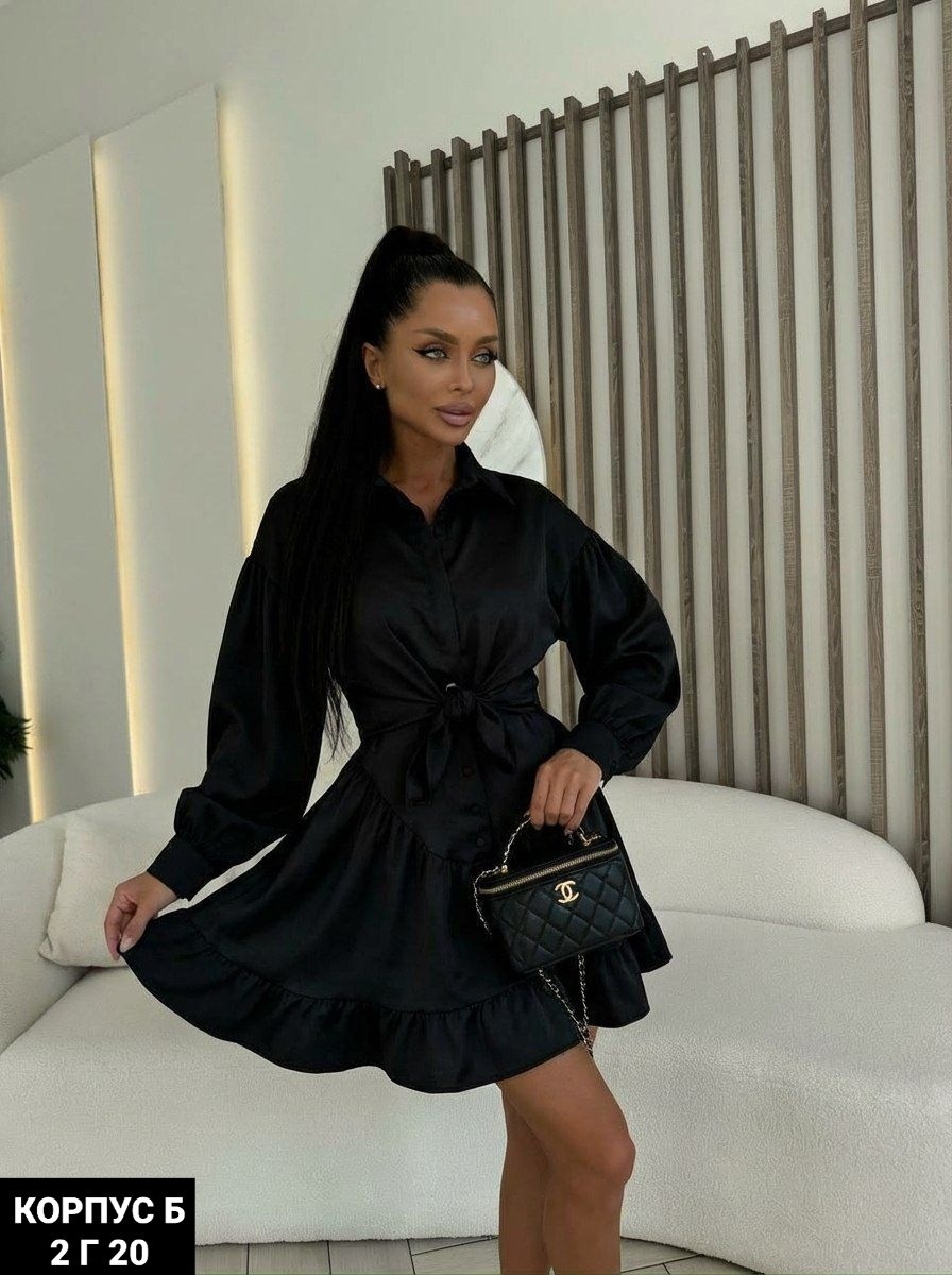 платье с поясом,черное платье,модное платье,чёрное женское платье,стильное платье