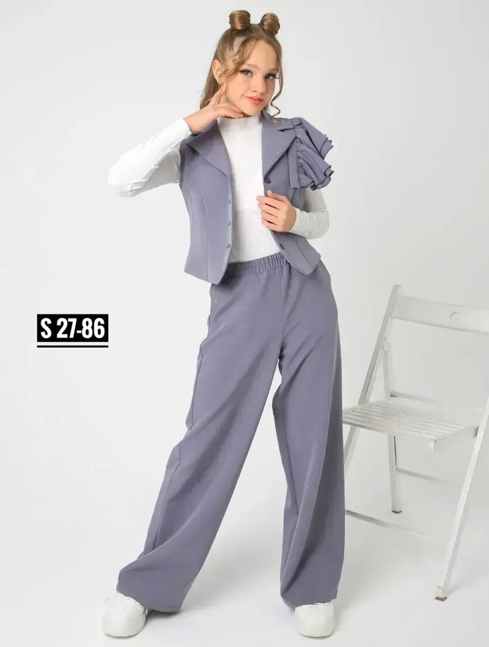 костюм школьный брючный с жилетом jutetti,брючный школьный костюм с жилеткой и воланом lemada brand,костюм брючный школьный,костюм брючный с жилетом,костюм брючный