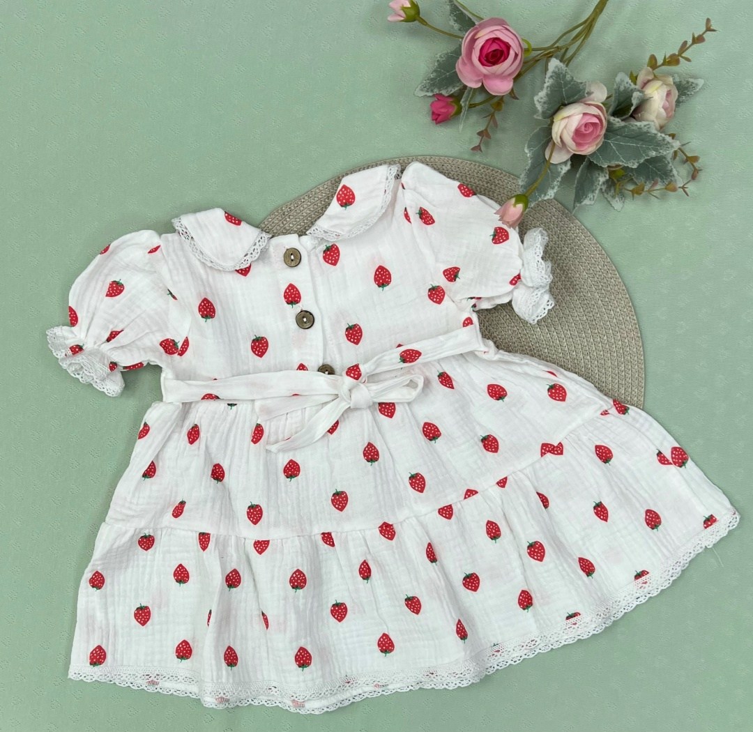 платье для девочек,платья для детей,платье с вишенками для девочки,платья для малышей,платье ягодка