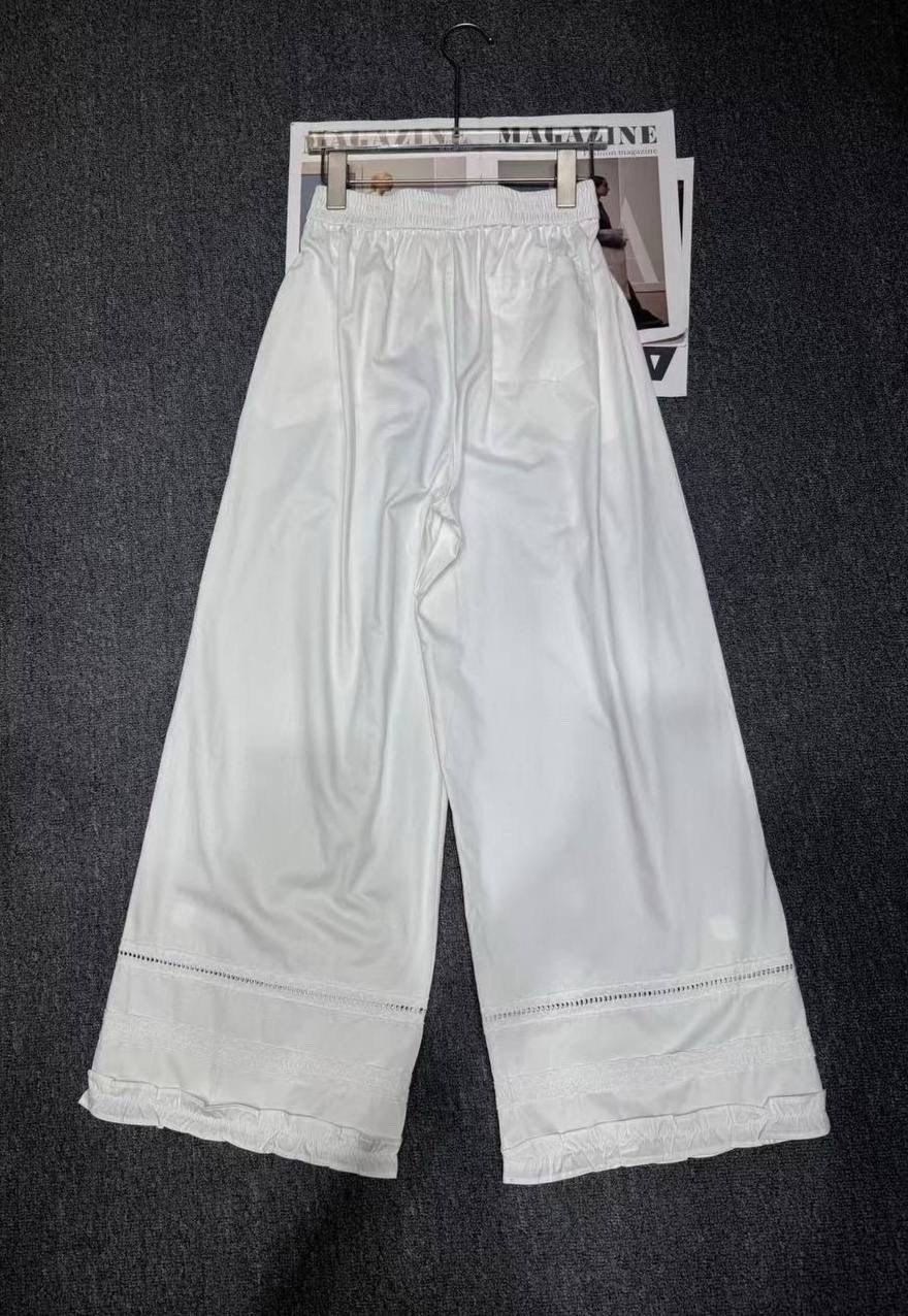 брюки с кружевом,белые брюки,брюки с вышивкой,одежда брюки,брюки женские белые