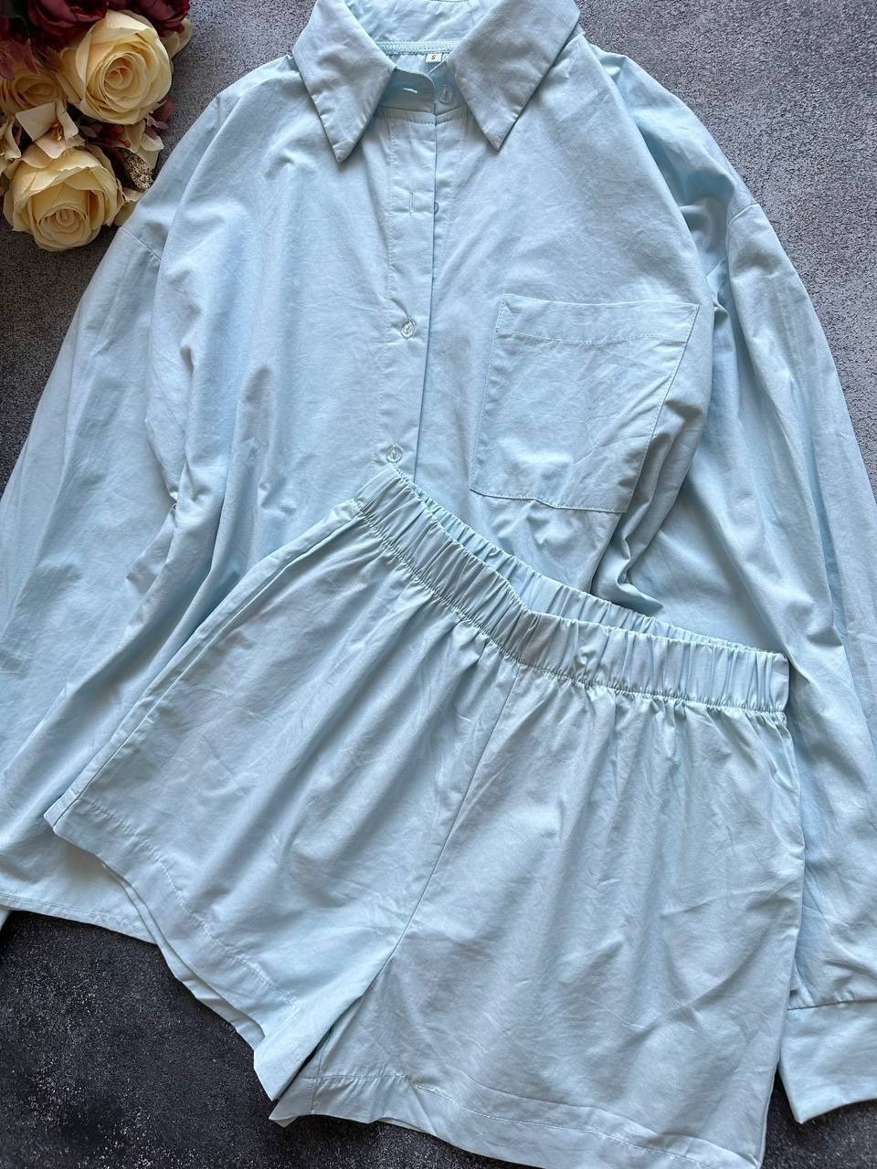 рубашка sova 11078,льняной костюм с шортами,костюм с шортами рубашкой,костюм льняной,летний женский костюм с шортами