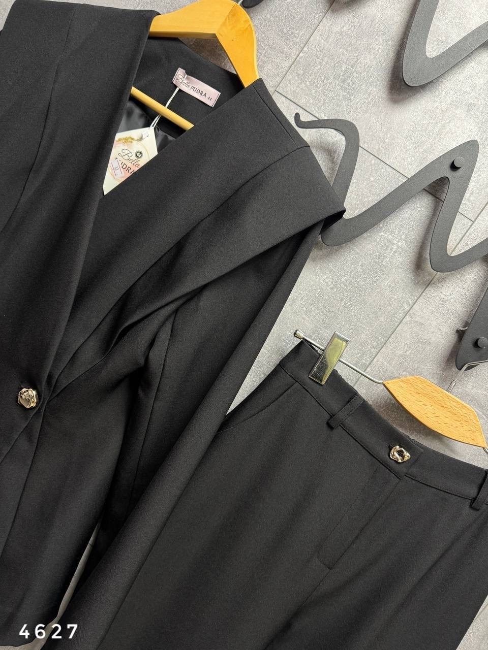 брючный костюм,женский брючный костюм,черный брючный костюм,костюм с брюками палаццо,костюм брюки палаццо + кроп-жакет