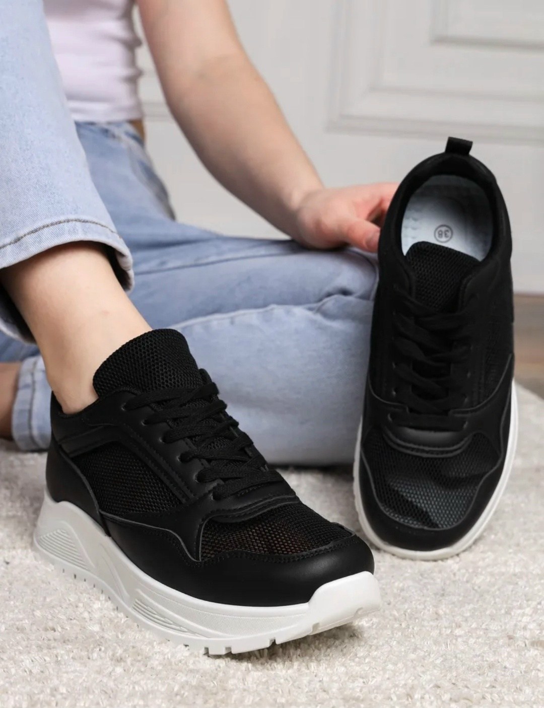 ,черные женские кроссовки,кроссовки женскиe, спортивная,spor ayakkabi