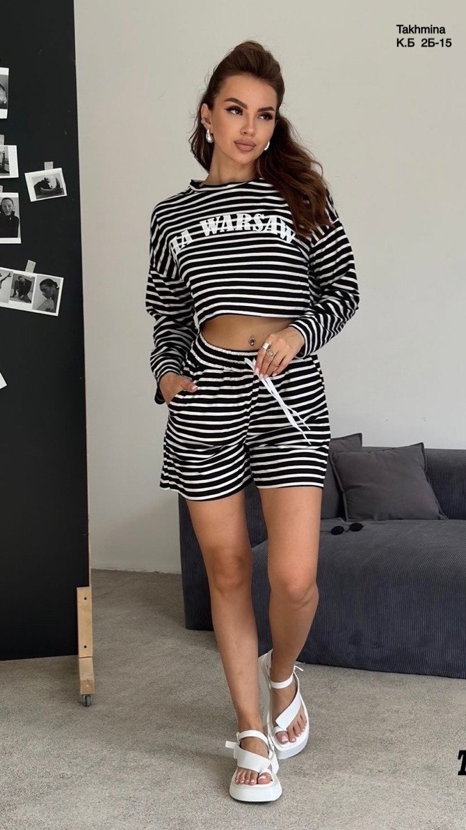стильные костюмы,костюм в полоску,женская кофта,женский костюм шорты,женские костюмы