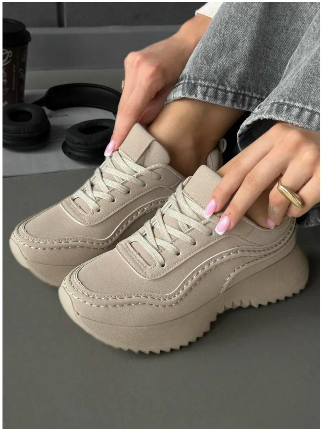 ,кроссовки женскиe,бежевые кроссовки,кроссовки на высокой подошве,женские кроссовки на платформе