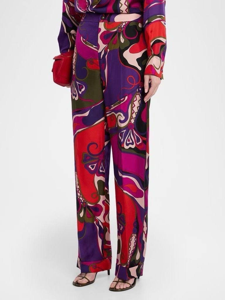 модные костюмы,костюм с принтом,костюм в пижамном стиле,брючный костюм,женский брючный костюм с принтом