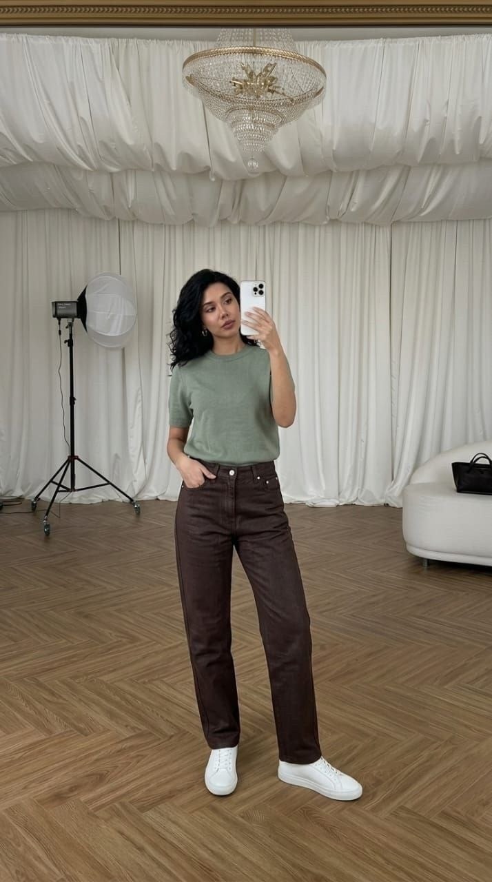 коричневые джинсы,джинсы брюки,джинсы широкие,коричневые джинсы женские,прямые джинсы