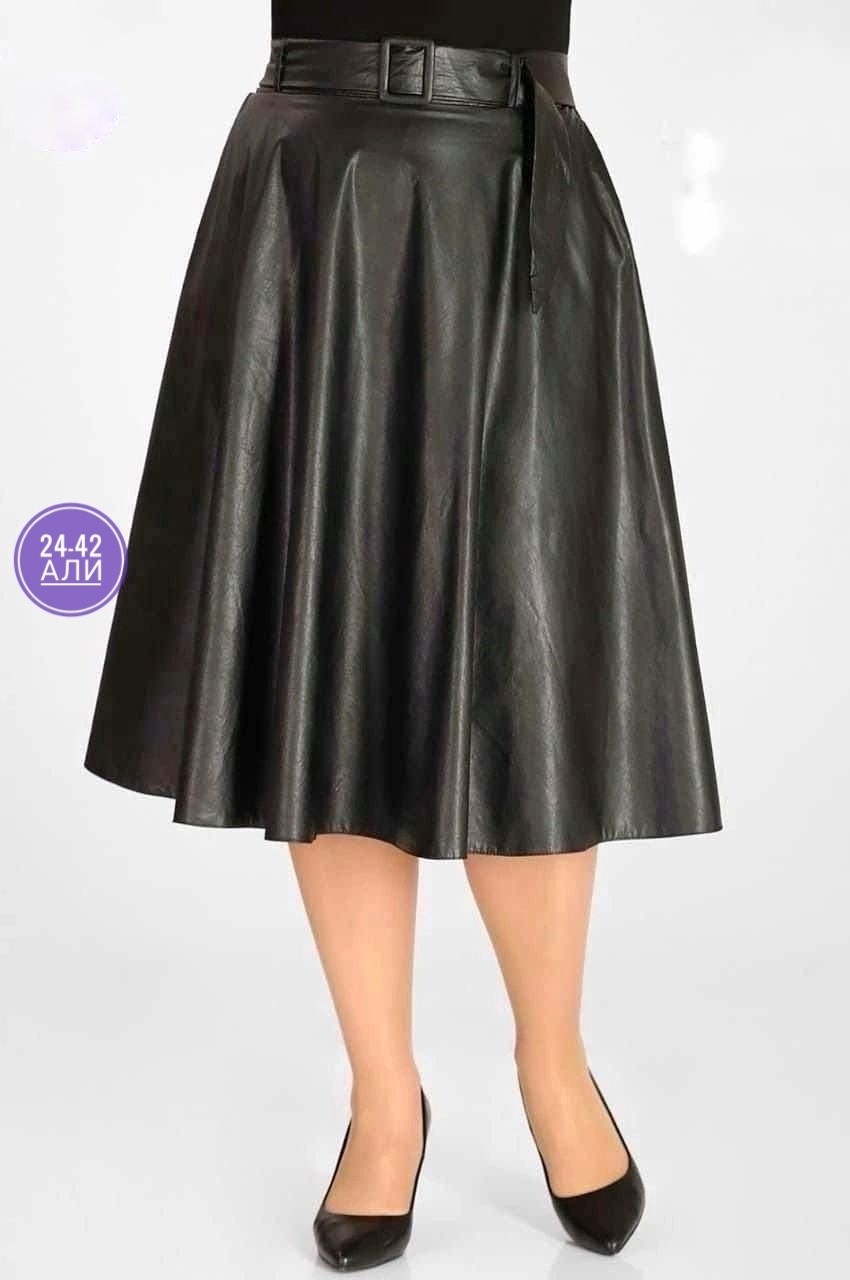юбка эко-кожа,юбка кожаная,юбка латекс клеш,юбка ткань эко-кожа,юбка из экокожи арт. 9228437