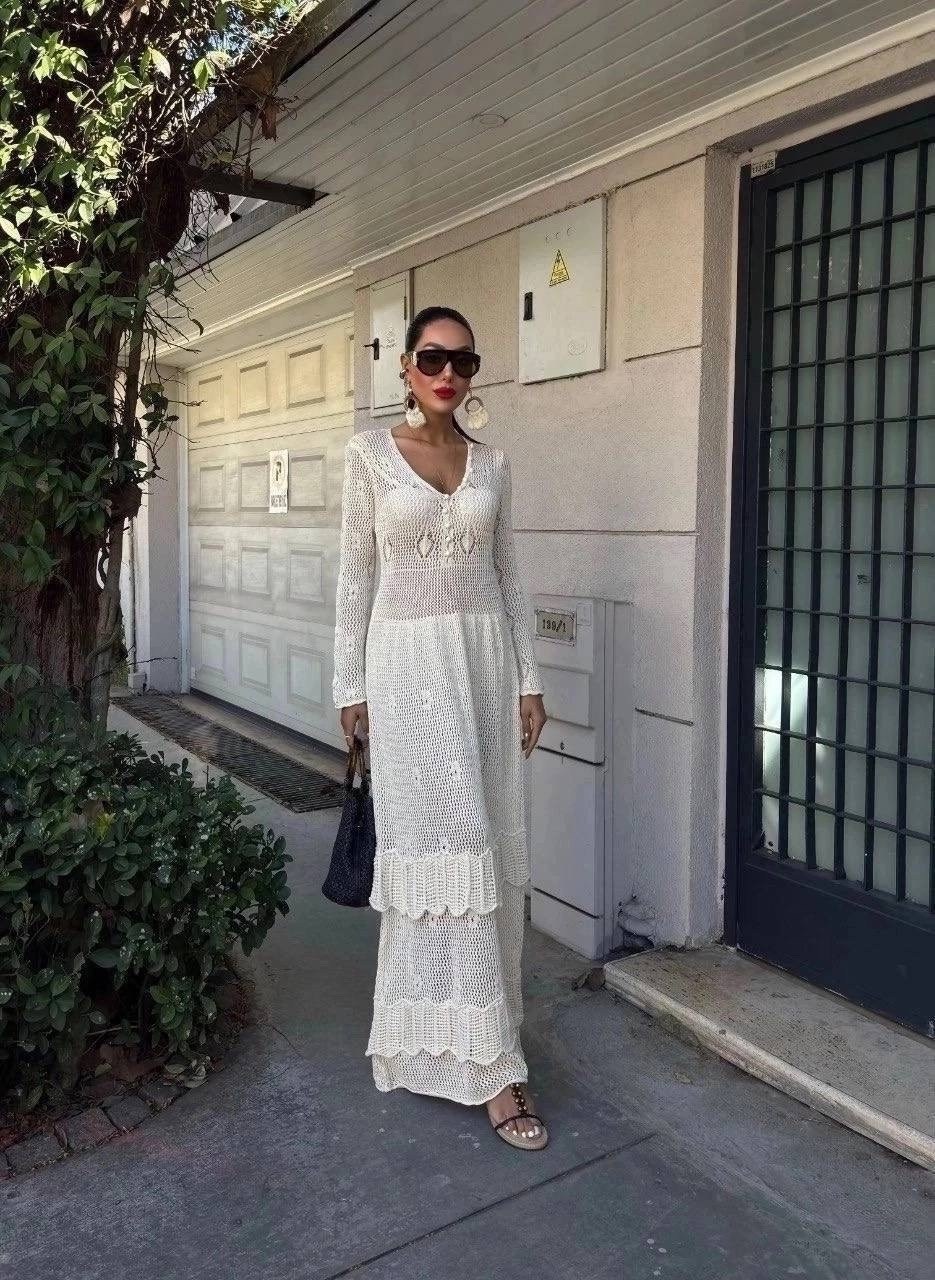 кружевное платье,вязаное платье,платье летнее длинное,вязаное летнее платье,кружевное белое платье