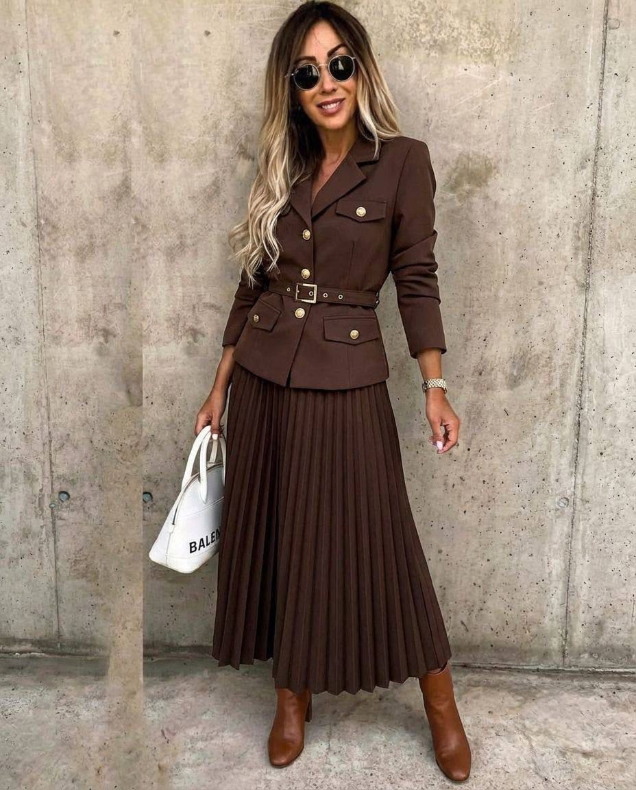 костюм с юбкой плиссе mizomela,костюм женский с юбкой,костюм с юбкой плиссе,юбка плиссе,пиджак с юбкой плиссе