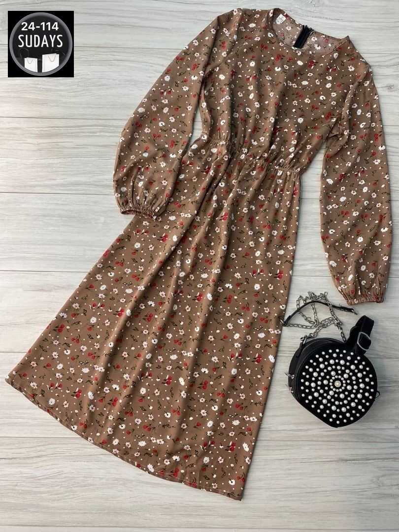 платье женское,женское платье миди,платье женское черное в цветочек с длинным рукавом,платье ,модные платья 2026