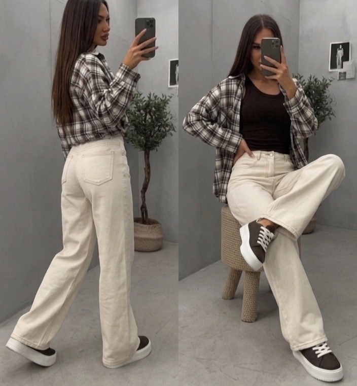 коричневые джинсы,широкие джинсы,джинсы брюки