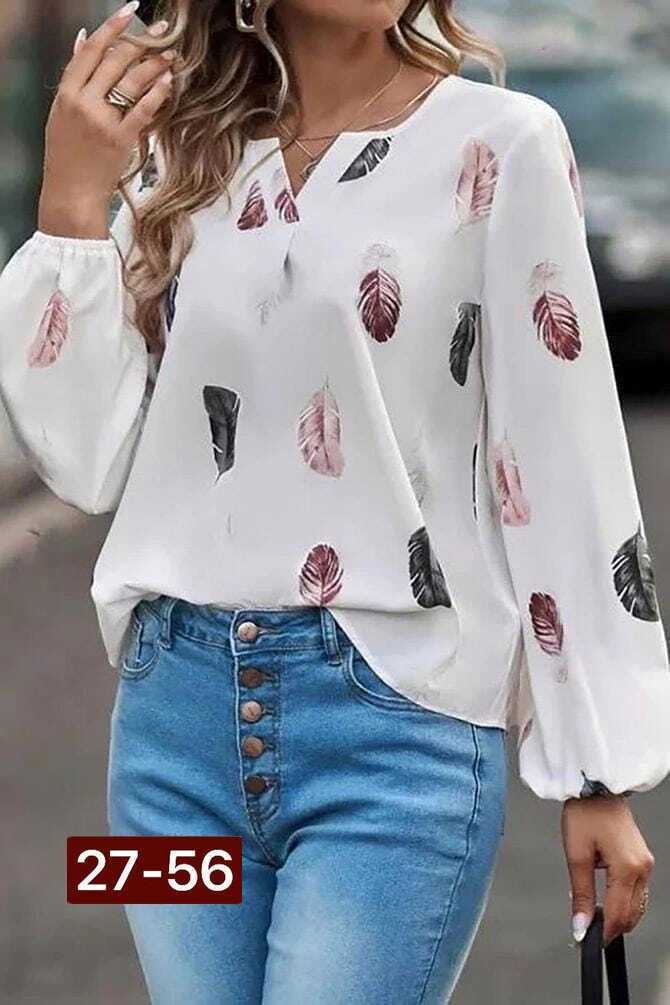модная женская блузка,модная блузка,блузка женская,женская шифоновая блузка с длинными рукавами,блузка с принтом