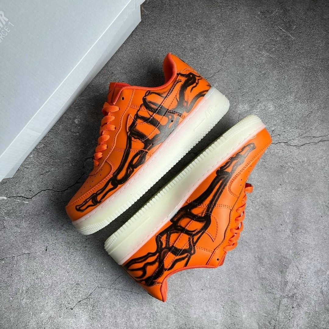 air force 1 skeleton orange,кросcовки nike air force 1,найк скелетон оранжевые,nike air force 1 low orange skeleton halloween,nike air force 1 skeleton orange