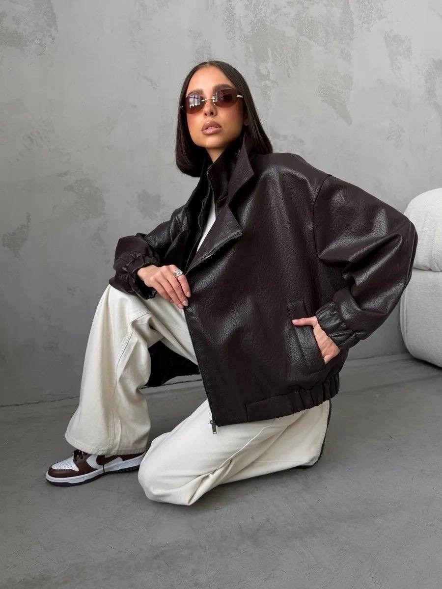 косуха кожаная куртка оверсайз весенняя,куртка косуха женская,кожаная куртка косуха,куртка косуха,косуха кожаная оверсайз