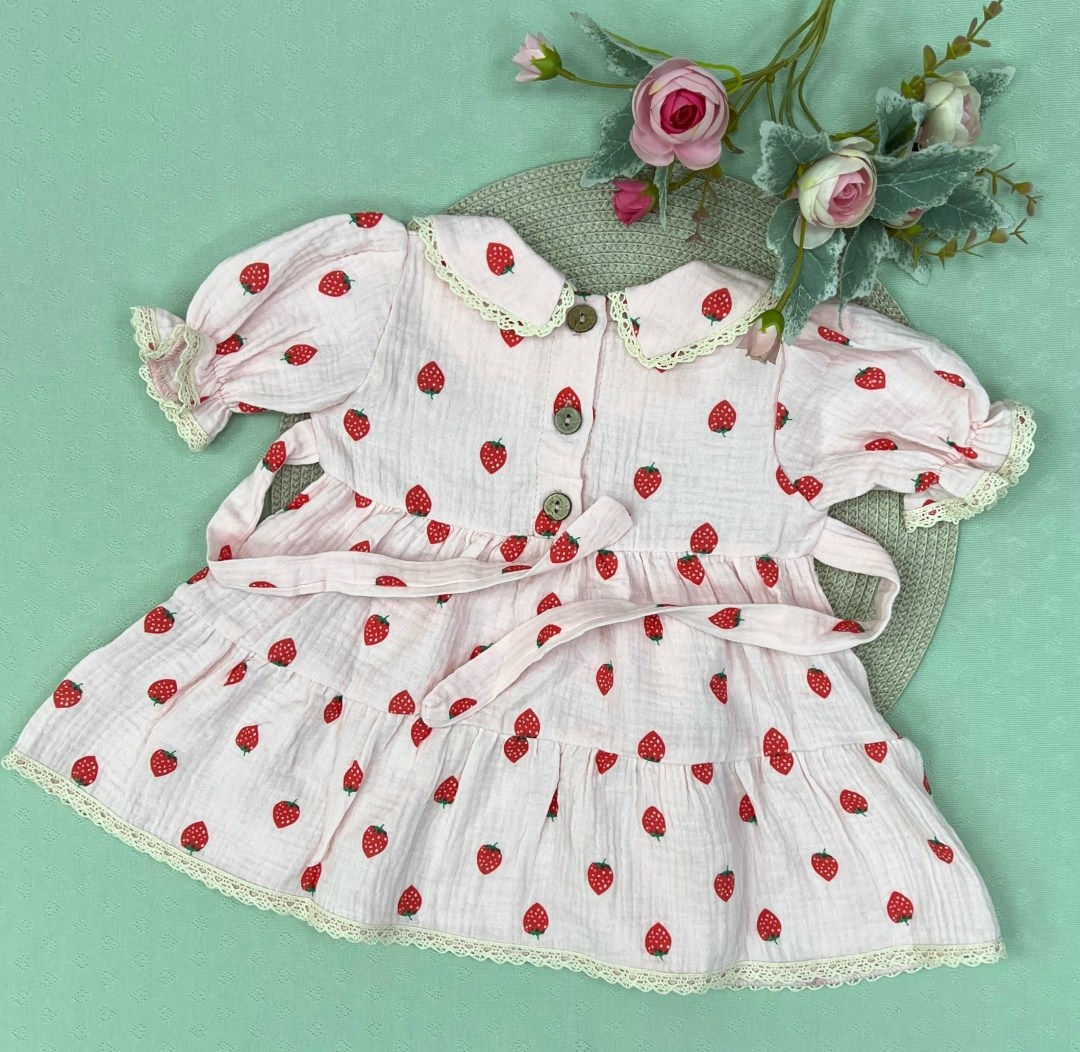 платье для девочек,платья для детей,платье с вишенками для девочки,платья для малышей,платье ягодка