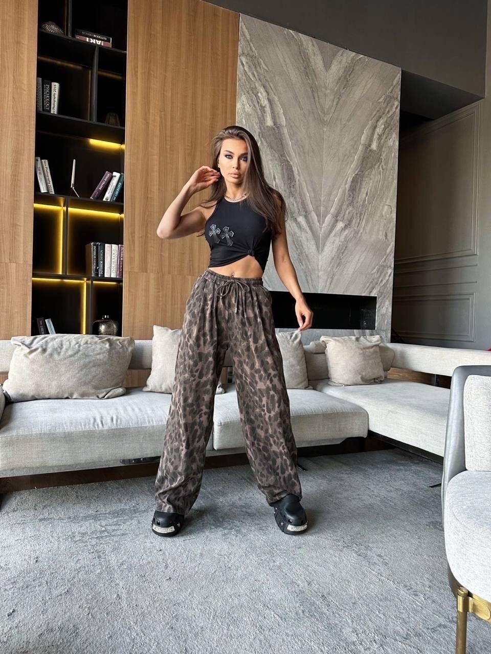 брюки женские,женские штаны,леопардовые брюки,брюки женские палаццо