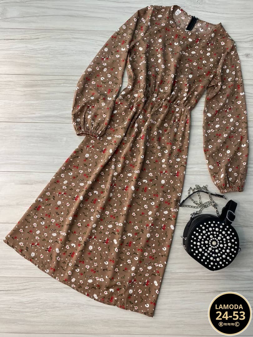платье женское,платье женское черное в цветочек с длинным рукавом,модные платья 2026,женское платье миди,платье