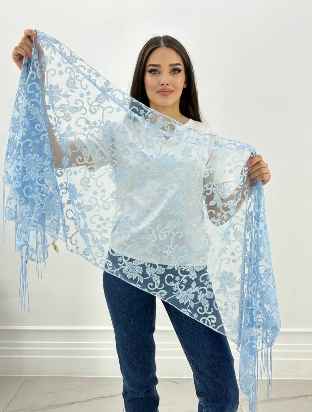 платок палантин для храма в церковь шарф косынка,палантин женские,платок палантин,платки шарф,шарф женские