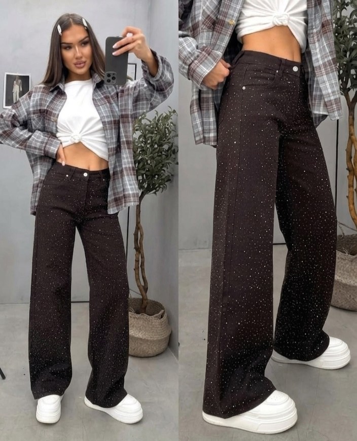 джинсы со стразами,женские джинсы со стразами,джинсы широкие со стразами,штаны со стразами,женские джинсы