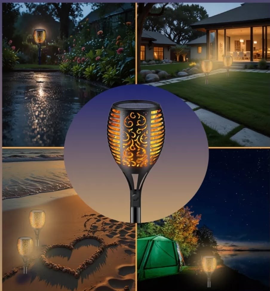 светильник садовый факел на солнечных батареях,светильник садовый факел на солнечных батареях 96 led,светильник садовый факел на солнечных батареях 96 led anysmart,светильник пламя на солнечной батаре