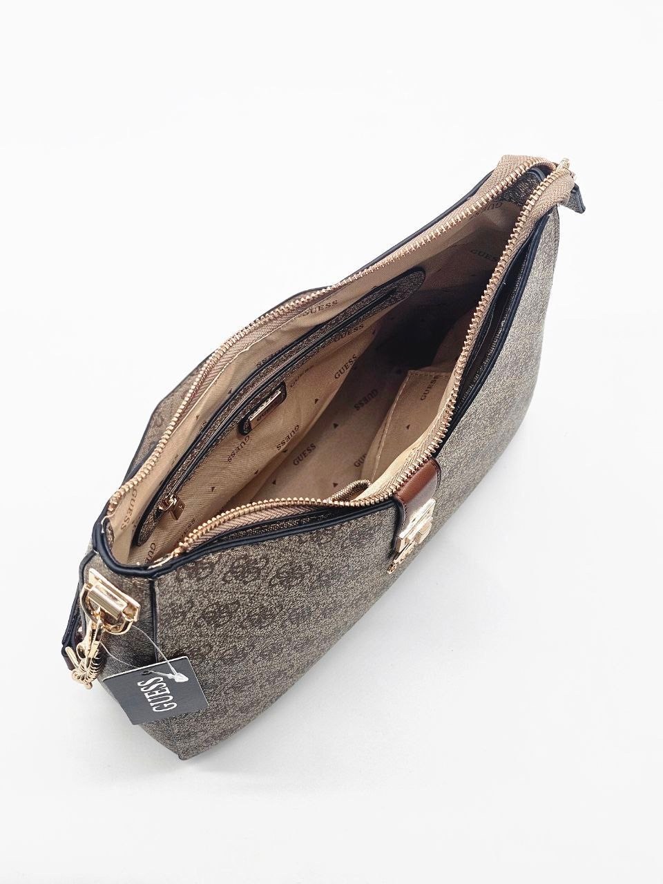 сумка guess бежевая,cумка guess,сумка на плечо guess,guess сумка на плечо zamira top zip shoulder bag,сумка женская guess hwesb839002 бежевая