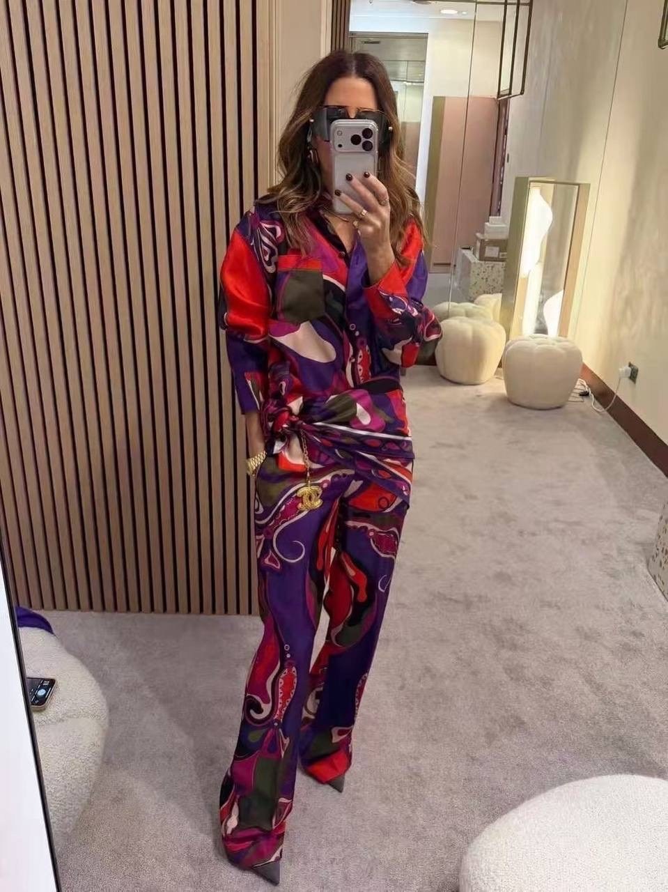 модные костюмы,костюм с принтом,костюм в пижамном стиле,брючный костюм,женский брючный костюм с принтом