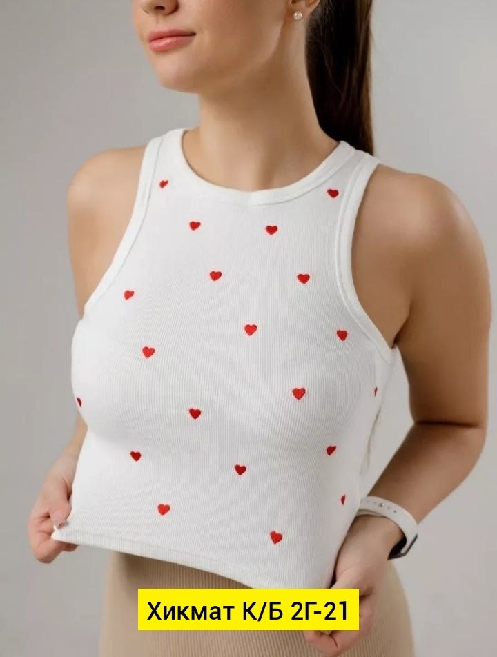 женская майка,топ с сердечками,майка топ женская,майка топ