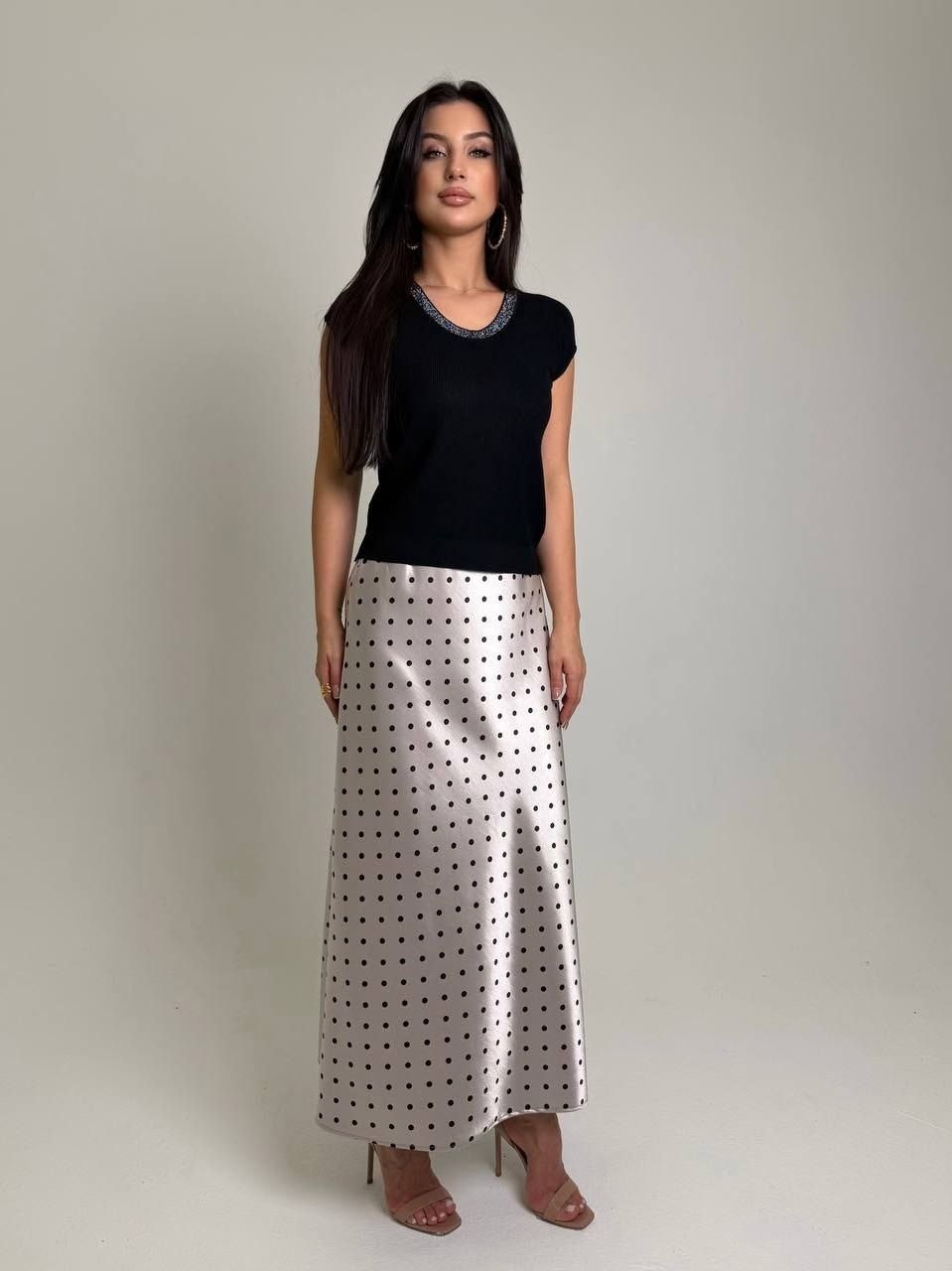юбка макси,юбка,юбка в горошек,юбка миди,длинная юбка