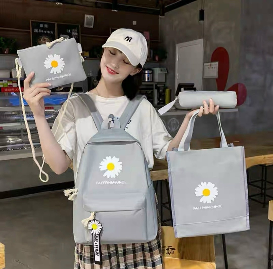 рюкзак с ромашками для школы,рюкзак школьный для подростков набор 4 в 1,рюкзаки школьный для девочки подростков портфель,набор рюкзак с ромашкой,рюкзак повседневный школьный