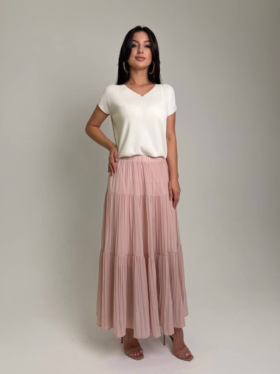 плиссированная юбка миди цвета шампанского dex,плиссированная юбка,юбка плиссе,плиссированная юбка миди,юбка плиссированна