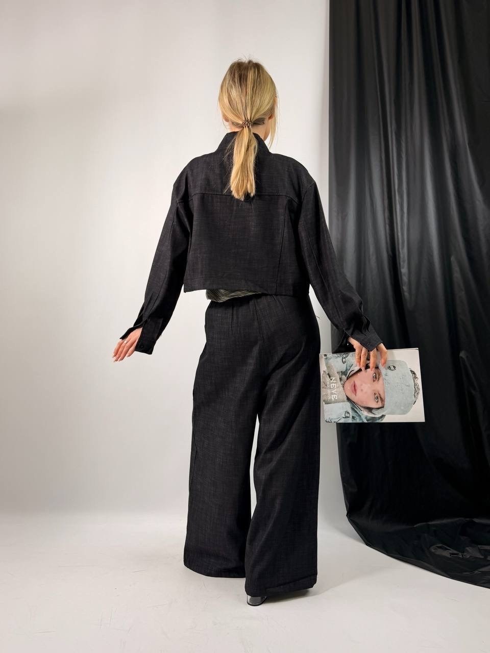 костюм с брюками,костюм брючный,шифоновый брючный костюм,брючный комплект,брюки широкие