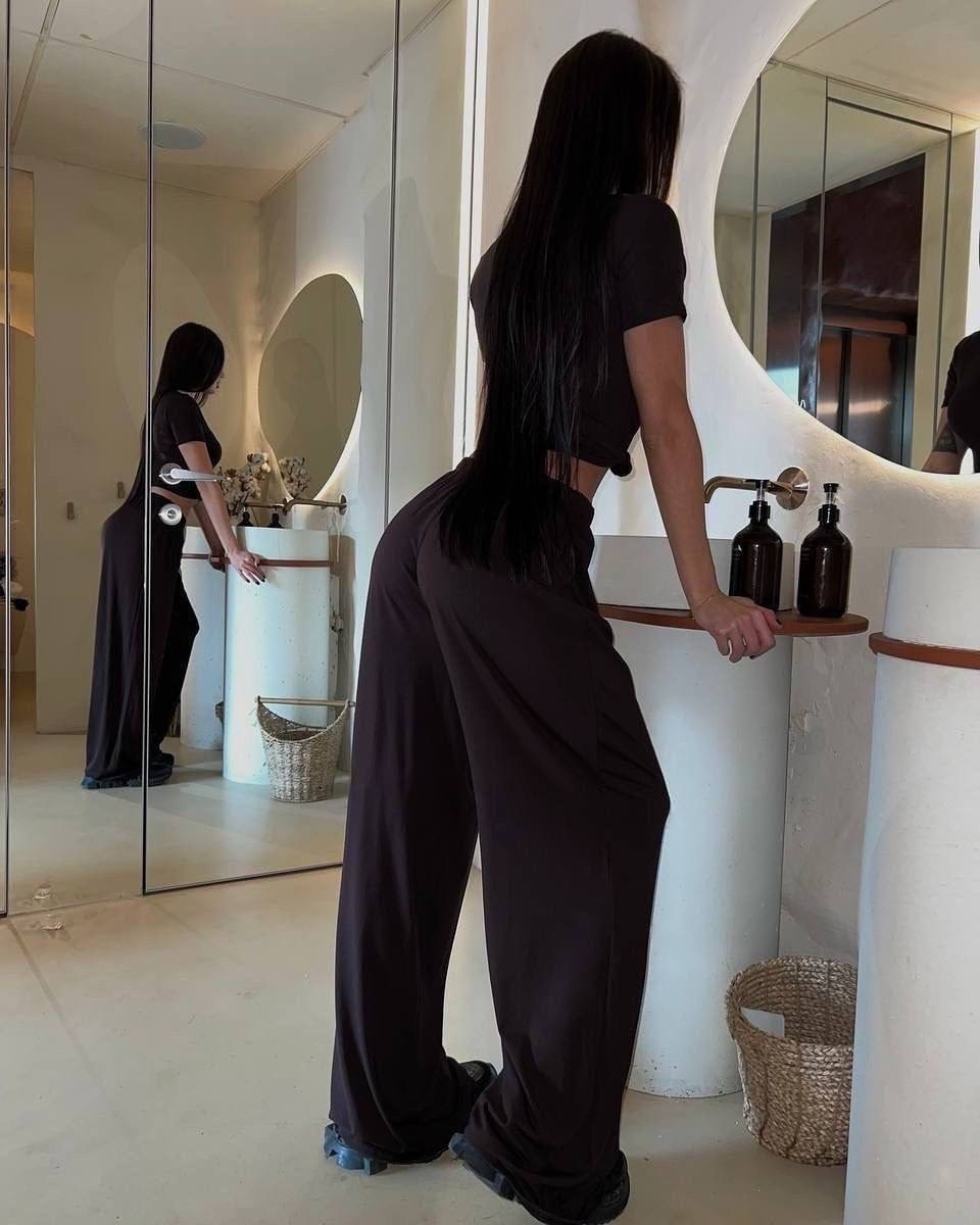 костюм с брюками,костюм стильный,женский костюм лапша,широкие брюки,домашние костюмы