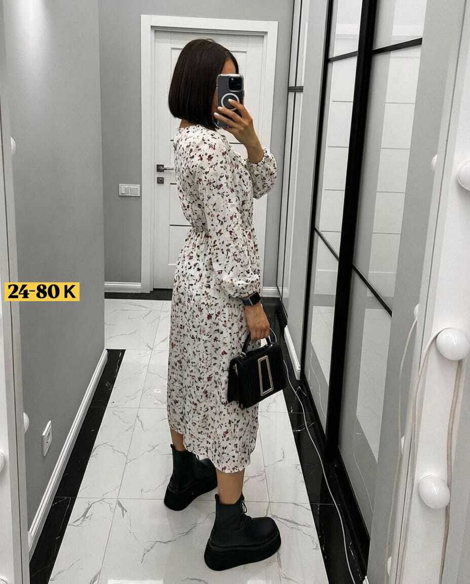 платье женское,женское платье миди,платье женское прадо,платье женское черное в цветочек с длинным рукавом,платье