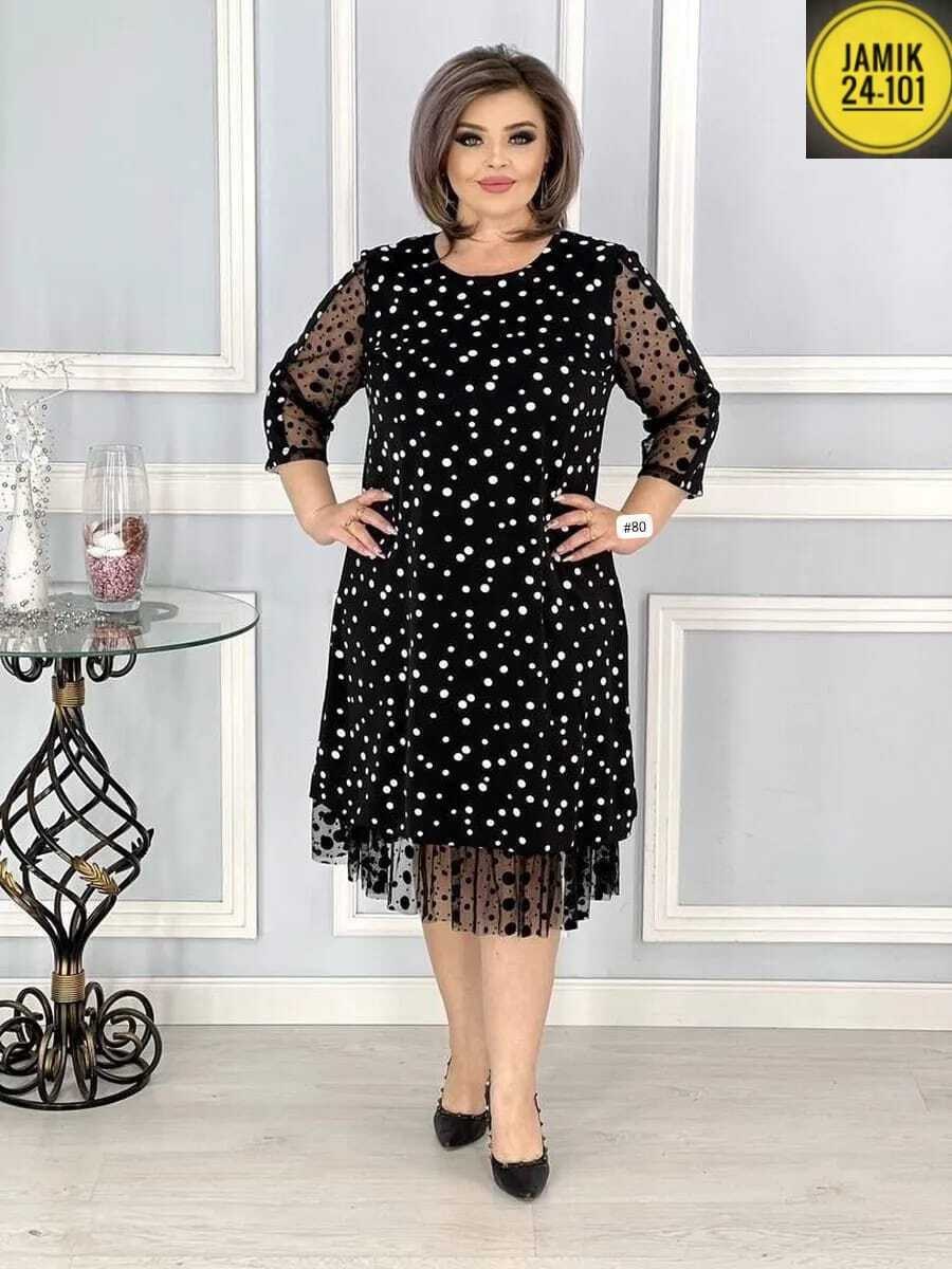 вечернее платье больших размеров нарядное в горошек saliya brand,платье больших размеров в горошек,платье женское,летнее платье больших размеров,платье женское больших размеров арт. 10450963