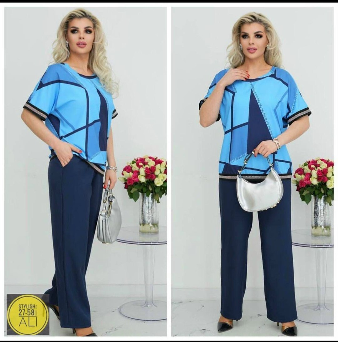 летний костюм брючный двойка,летний брючный костюм,стильные костюмы,костюм больших размеров брючный,костюм брючный комплект