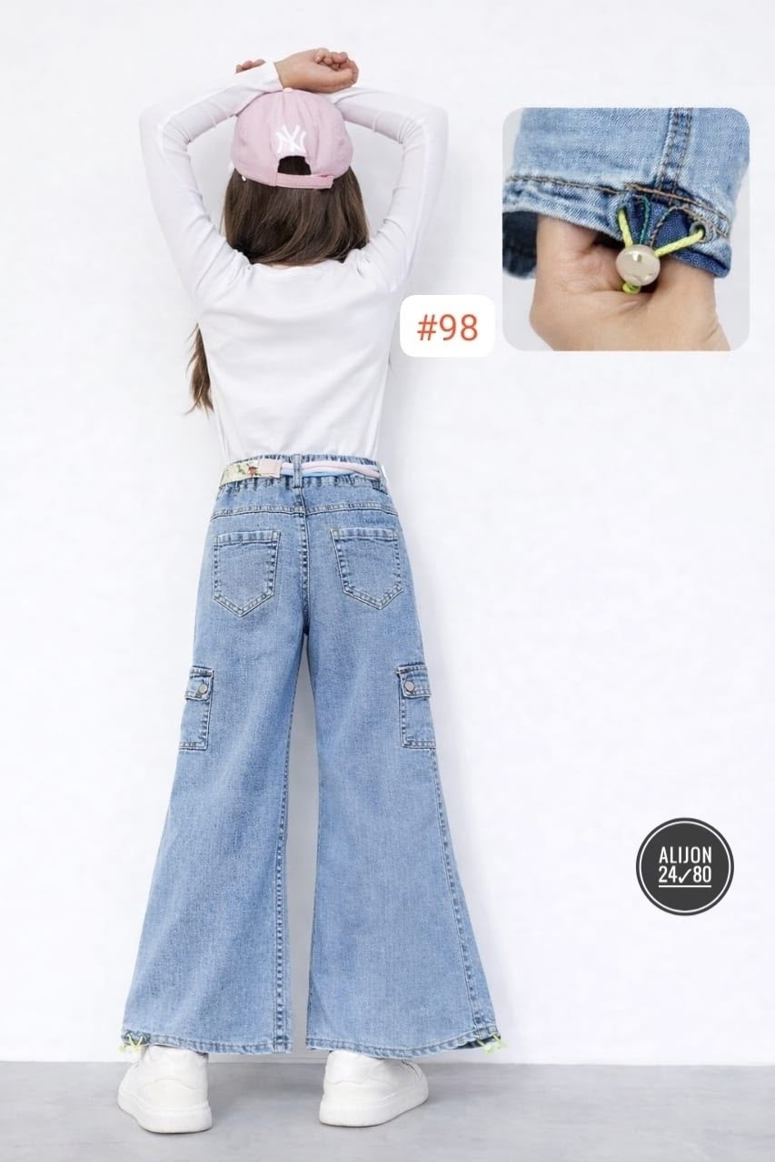 джинсы клеш для девочки,джинсы для девочки,джинсы широкие для девочек,джинсы для девочки kaftan размер 30 (98-104 см) голубые,широкие джинсы подростковые