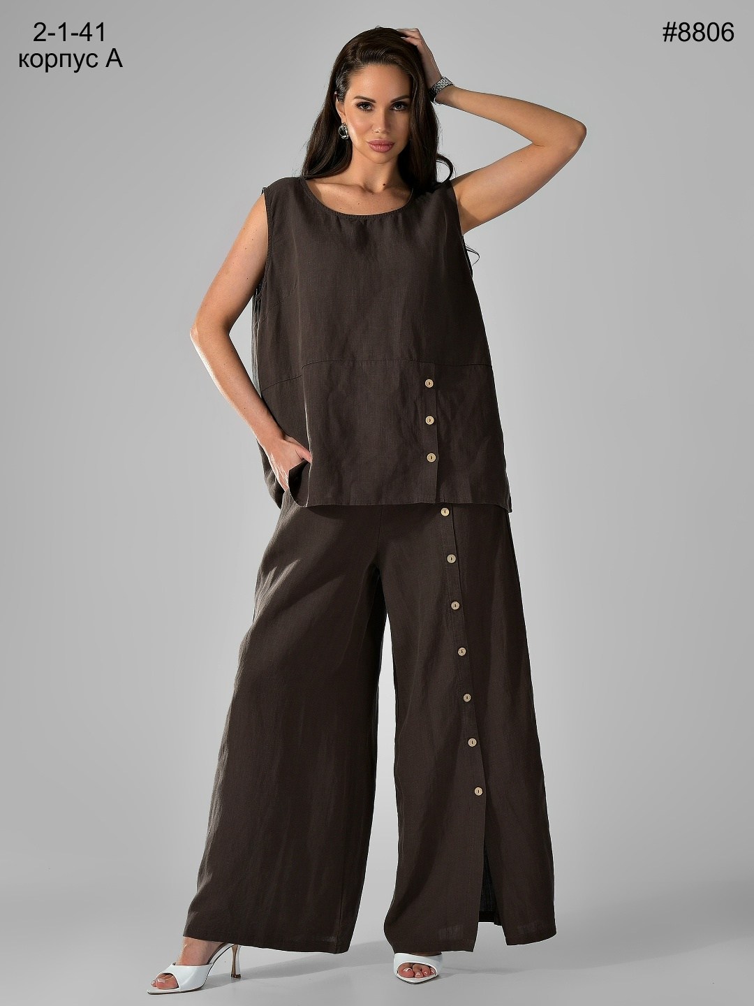брючный комплект,костюм женский брючный,брюки льняные,широкие брюки женские,костюм брючный льняной