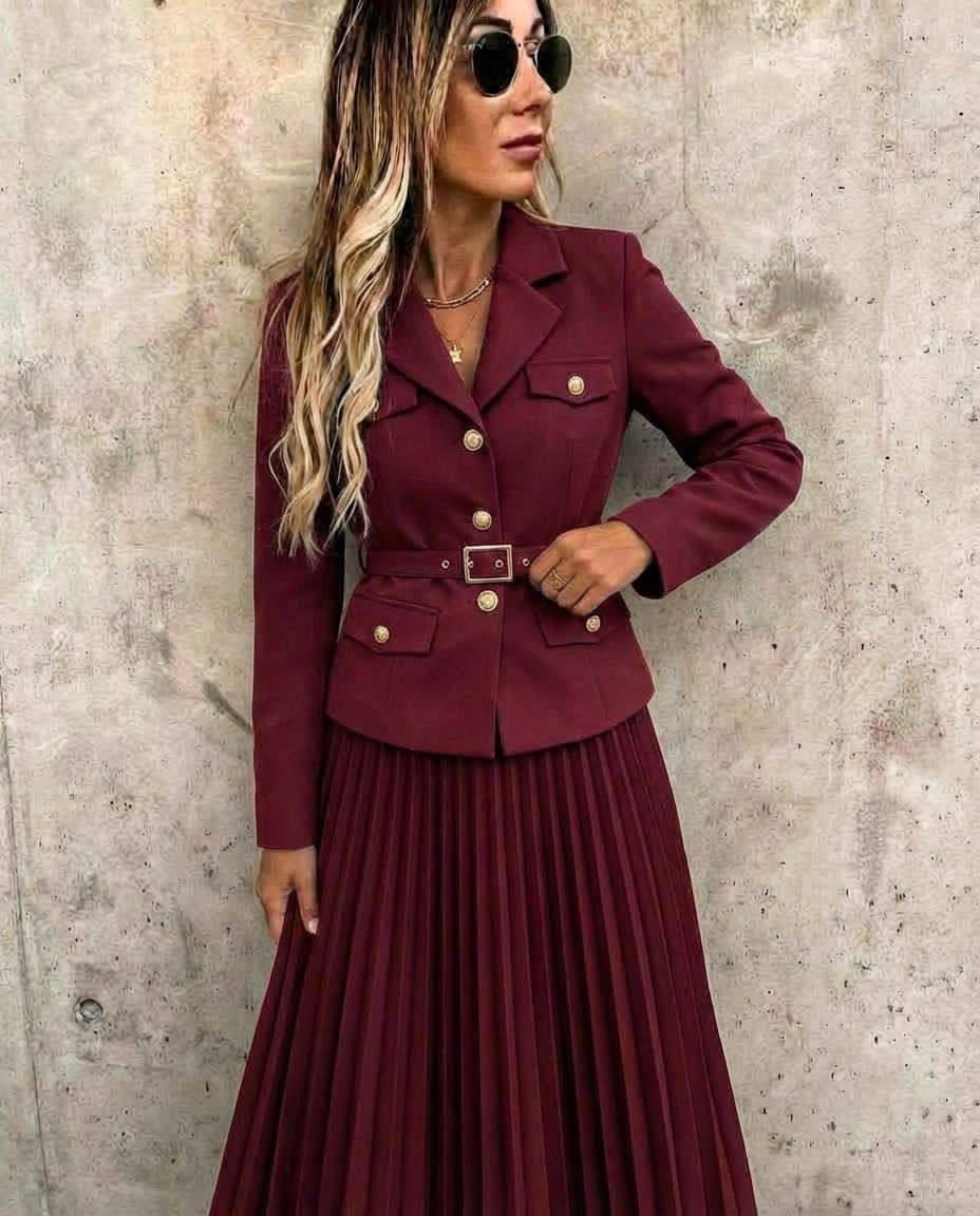 костюм с юбкой плиссе mizomela,костюм женский с юбкой,костюм с юбкой плиссе,юбка плиссе,пиджак с юбкой плиссе