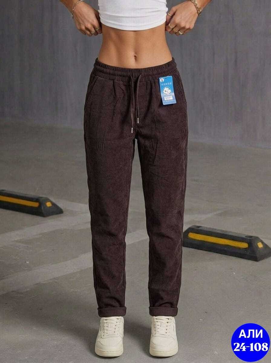 штаны вельвет,женские спортивные брюки джоггеры,штаны женские,женские брюки 36697 (шоколад),женские брюки