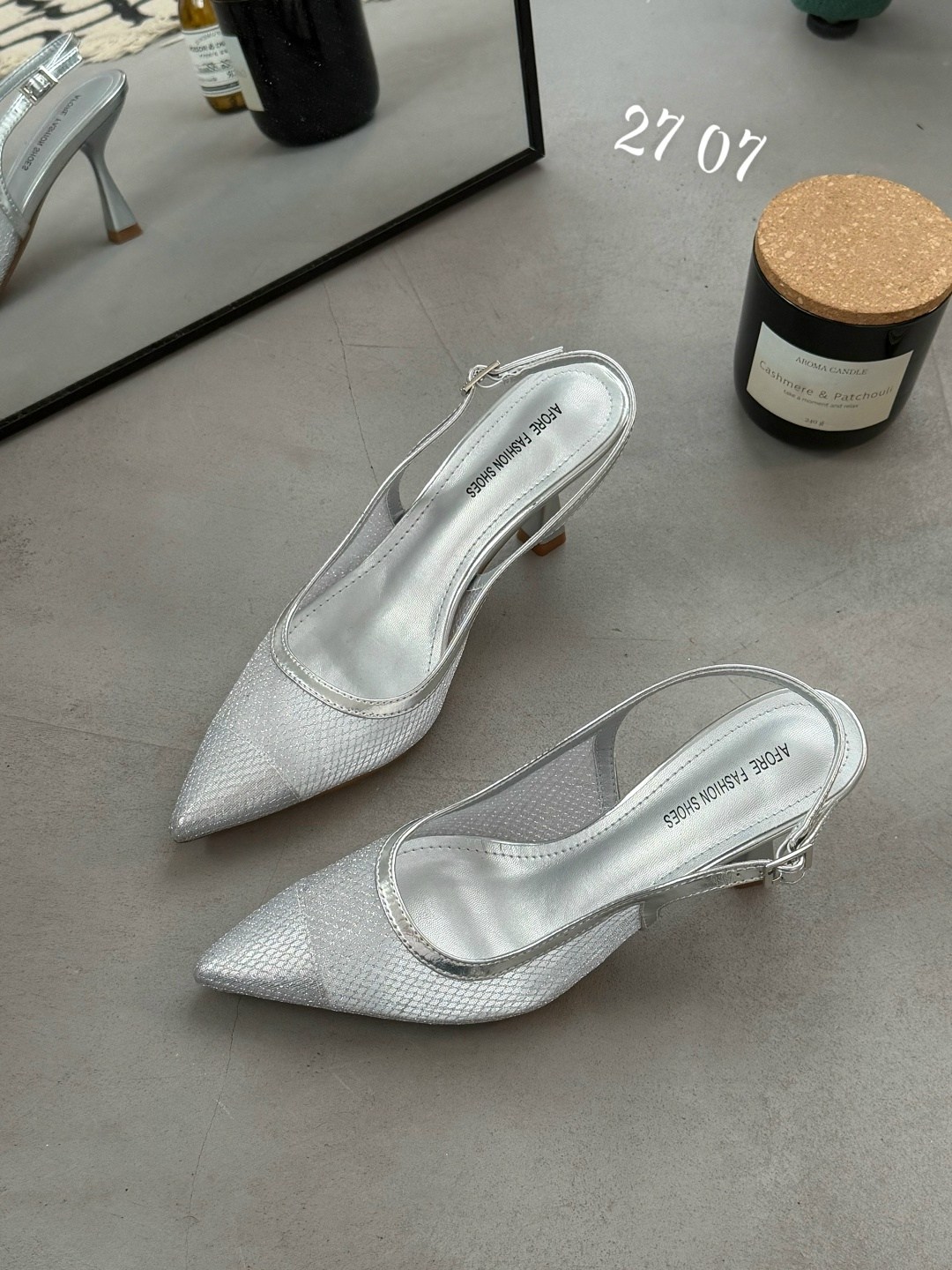 туфли-лодочки juliana с острым носком, украшенные жемчугом miss diva, серебро,туфли женские,туфли лодочка,серебряные туфли,стильные туфли